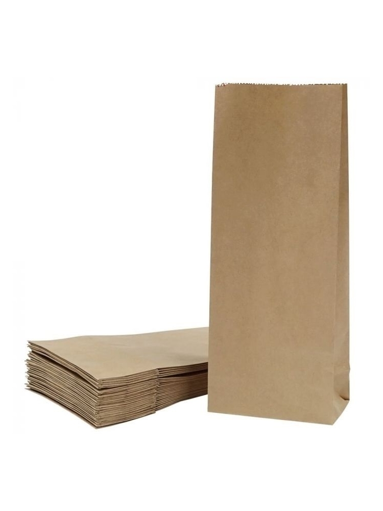 Popieriniai maišeliai maistui su dugnu 80 x 55 x 250 mm (25vnt.)
