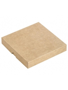 Dovanų dėžutė 120x120x20mm, ruda-balta