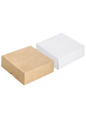 Dviejų dalių dovanų dėžutė 150x150x50mm (ruda-balta)
