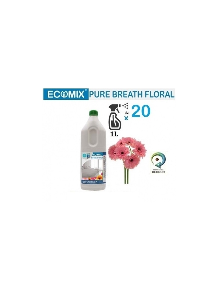 Gėlių kvapo gaiviklis orui ir tekstilei ECOMIX BREATH FLORAL, 1L (koncentratas)