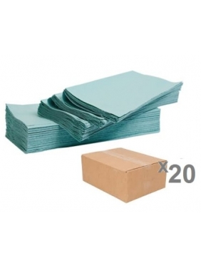 Popieriniai rankšluosčiai servetėlėmis WAVE PLUS GREEN V (20pak.)