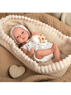 ARIAS kūdikėlis mergaitė su rudu lopšeliu, 38cm
