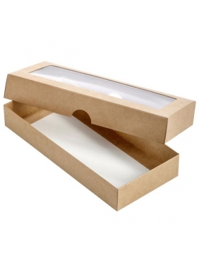 Dviejų dalių dėžutė su langeliu 200x90x30mm (ruda/juoda/balta)