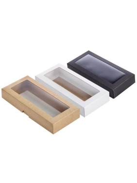 Dviejų dalių dėžutė su langeliu 200x90x30mm (ruda/juoda/balta)