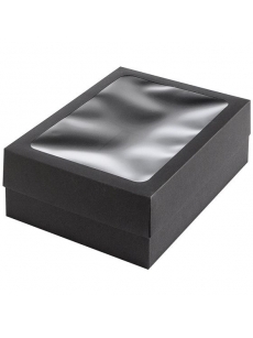 Dviejų dalių dėžutė su langeliu 280x210x90mm (juoda)