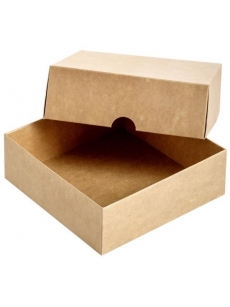 Dviejų dalių dovanų dėžutė 180x180x50mm (ruda-balta)