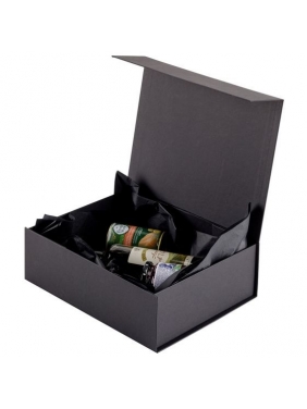 Magnetinė dovanų dėžutė A6 180x130x60mm (ruda/balta/juoda)