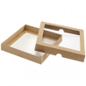 Dviejų dalių dėžutė su langeliu 120x120x20mm (ruda/balta)