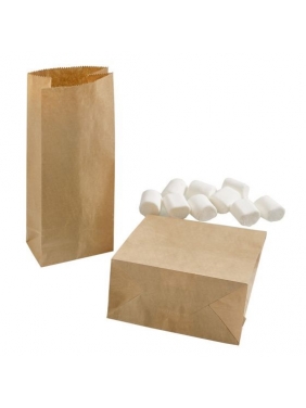 Popieriniai maišeliai maistui su dugnu 100 x 60 x 250 mm (25vnt.)