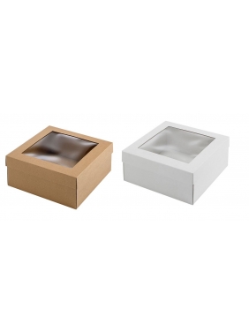 Dviejų dalių dėžutė su langeliu 250x250x100mm (ruda/balta)