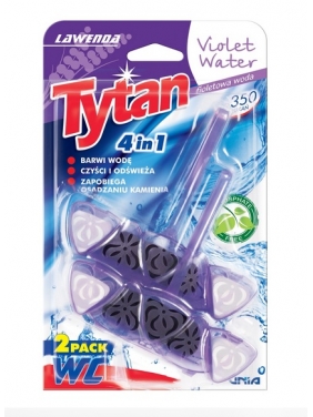 Tytan 4in1 pakabinamas klozeto valiklis-gaiviklis Violet Water 2x40g